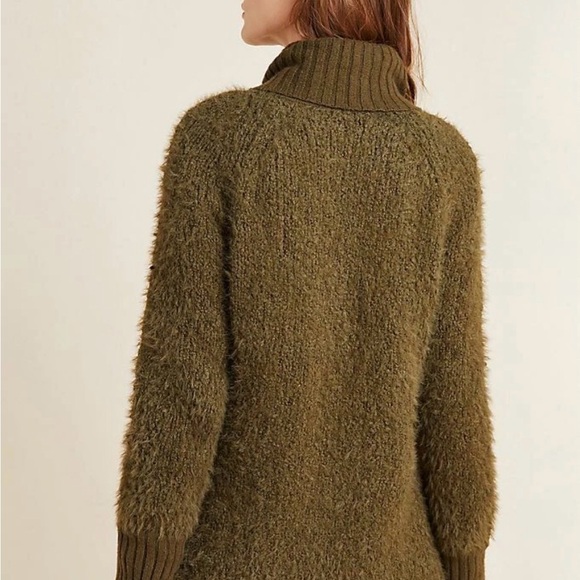 Anthropologie Bethany Zip Front Cardigan Olive Teddy XS - Picture 3 of 7